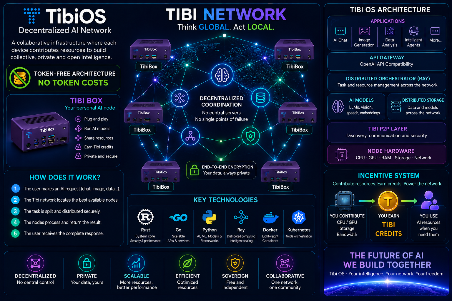 TibiOS vision as a decentralized network of AI nodes
